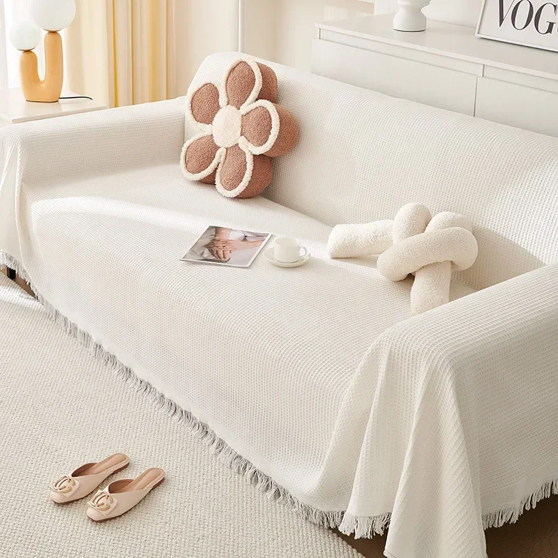 Office Furniture Dimensions - Copridivano in cotone intrecciato Coperta in